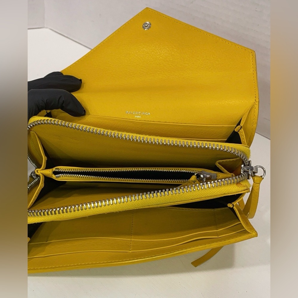 Balenciaga Leather Yellow Clutch Organizer - Picture 3 of 11
